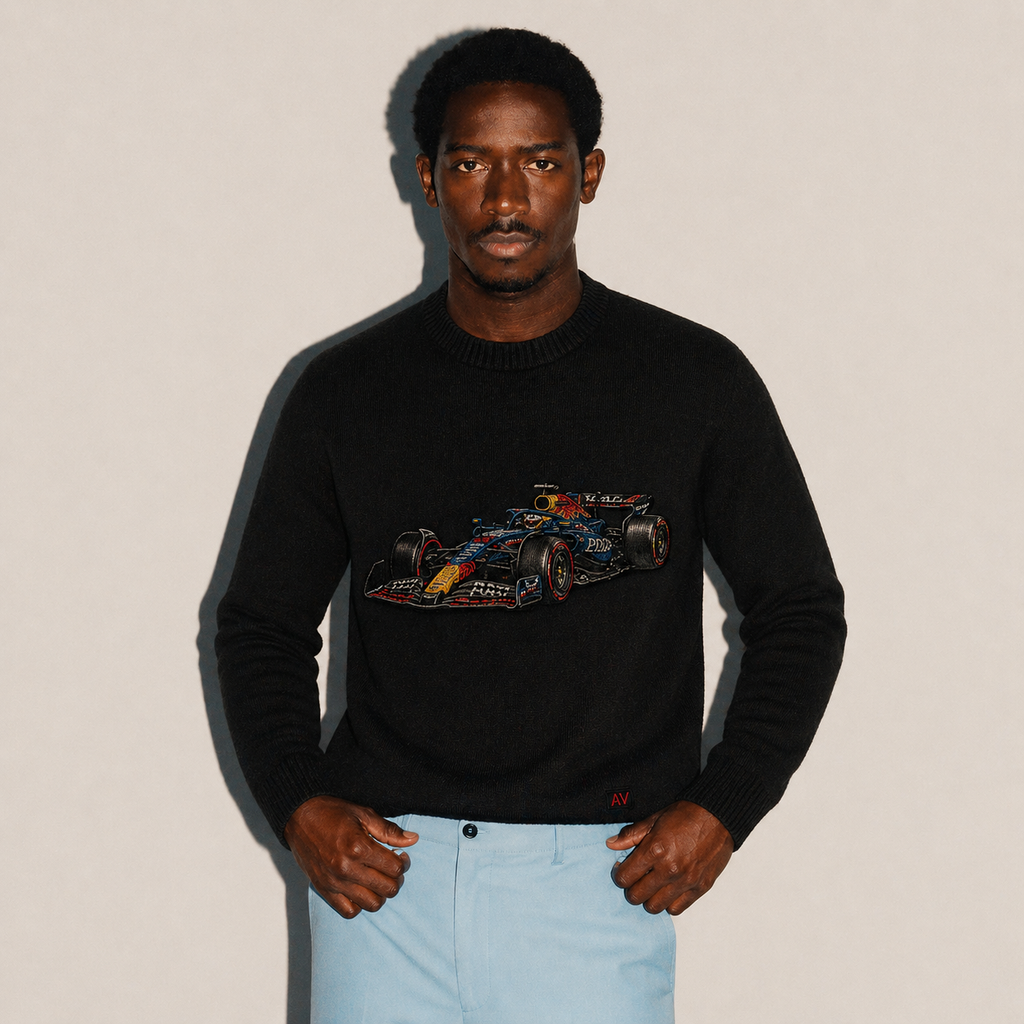 AUREVON Motorsport Embroidered Black Knitwear