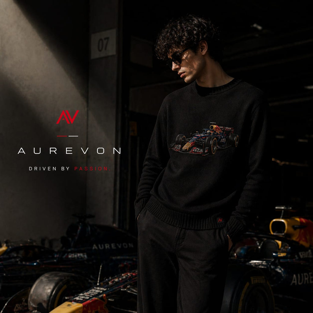 AUREVON Motorsport Embroidered Black Knitwear