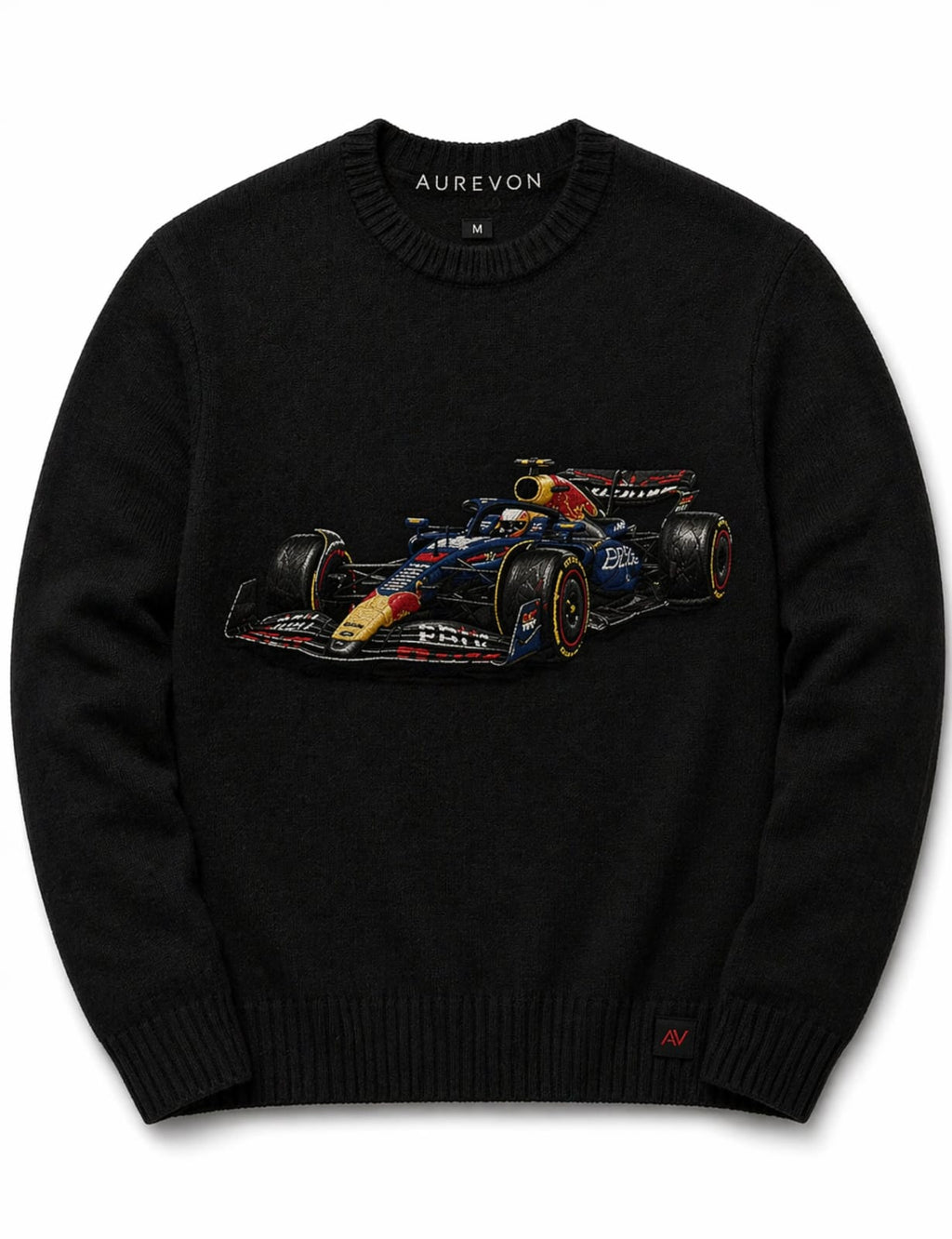 AUREVON Motorsport Embroidered Black Knitwear